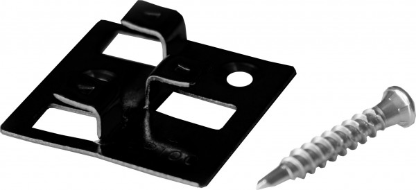 100 WPC Montage Clips mit 4 mm Fuge aus Edelstahl von MEFO, schwarz, inkl. selbstbohrenden Schrauben, Montagematerial reicht für ca. 35 lfm bzw. 5 m²