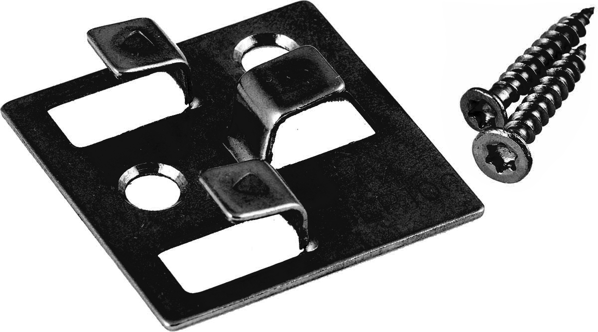 100 WPC Montage Clips mit 4 mm Fuge aus Edelstahl von Gunreben, schwarz, inkl. Schrauben, Montagematerial reicht für ca. 35 lfm bzw. 5 m²